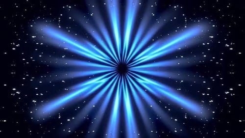 Blaues kosmisches Lichtkaleidoskop-Bewegungsgrafik