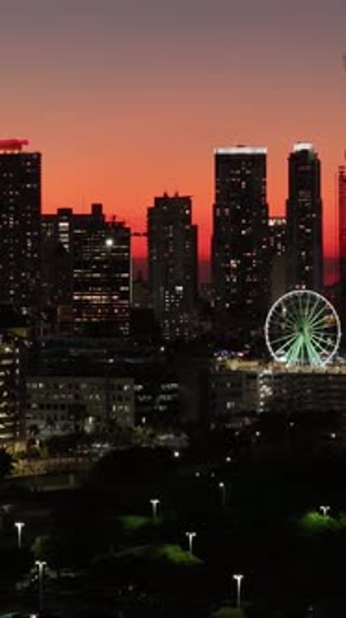 Sunset City At Miami In Florida United States.