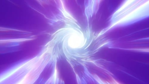 Abstract purple energy tunnel twisted swirl of cosmic hyperspace magical bright glowing