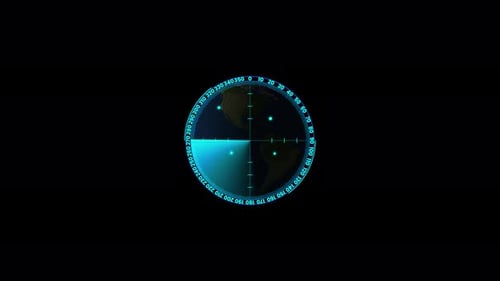Radar Scanning loop. Looped animation radar icon on a transparent background. Radar screen animation