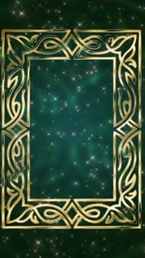 Gold geometric arabesque border