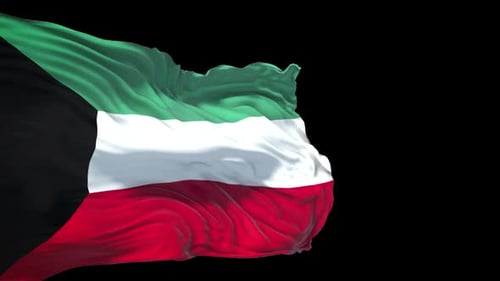 Realistic Waving Kuwait Flag Seamless Loop