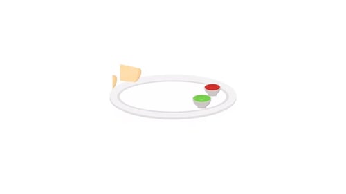 Flat Design Animated Dosa Crepes Dish Reveal