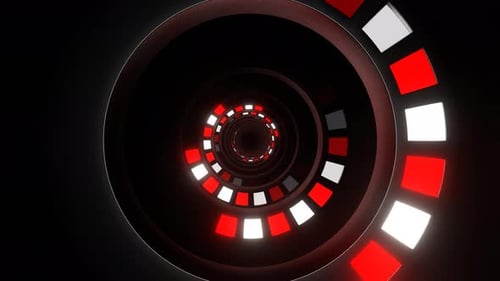 Red And White Neon Slow Strobe Rings Background Vj Loop In 4K