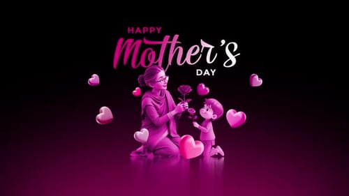Happy Mother's Day Illustrated Greeting Card Animation
