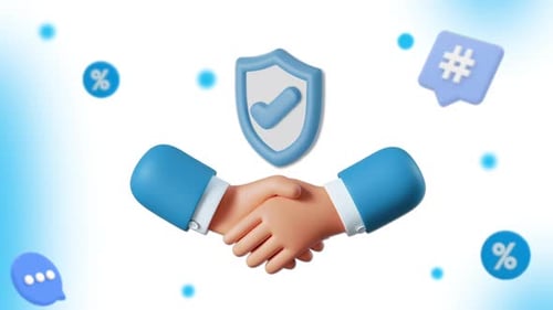 Aperto de mão 3D azul