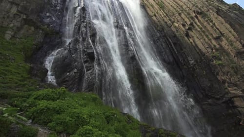Waterfall Mountain Travel Summer Spring Autumn Epic Drone Shot