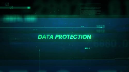 Datenschutzwort zu Noise Glitch Error Technology Futuristischer Datenhintergrund