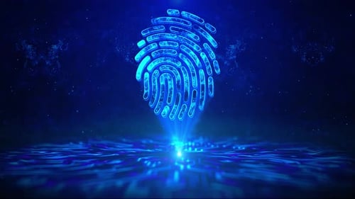 Futuristic Digital Fingerprint Biometric Security Animation