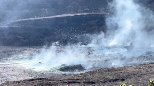 Steam rising out of the Halemaumau Crater on Hawaii's Big Island.
