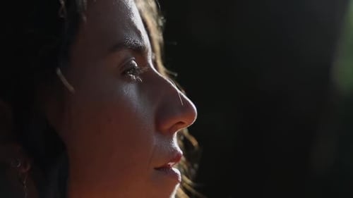 Close up of right side of female face