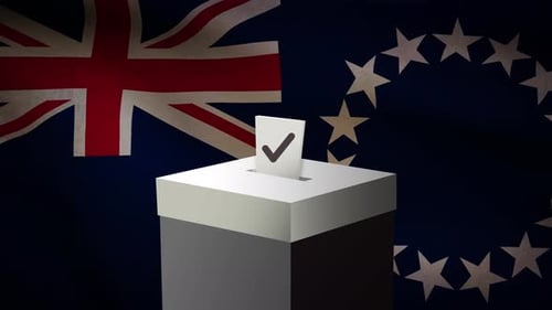 Cook Islands and UK Flags Election Voting Animation