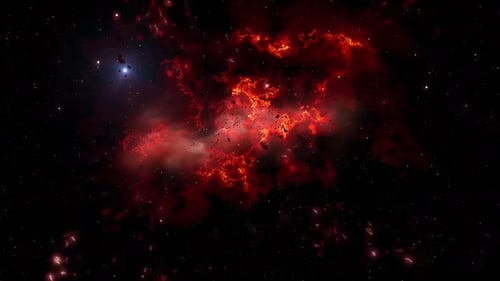 Red Nebula Star Space Debris