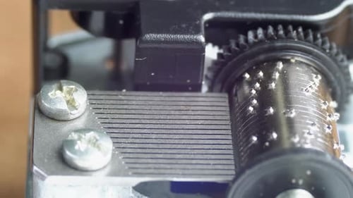 Close Up of Music Box Internal Mechanism