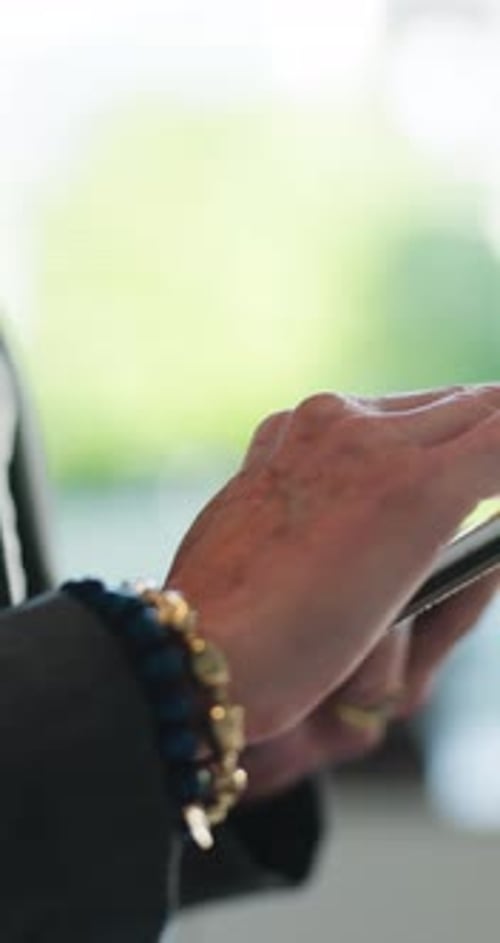 Scroll, window or hands in office with tablet, industry news or online communication on employee