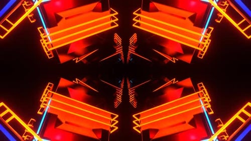 Orange And Blue Spectacular Geometric Aesthetics In Infinity Background Vj Loop In 4K