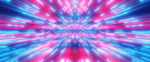 4k Abstract Neon Light Streaks Tunnel
