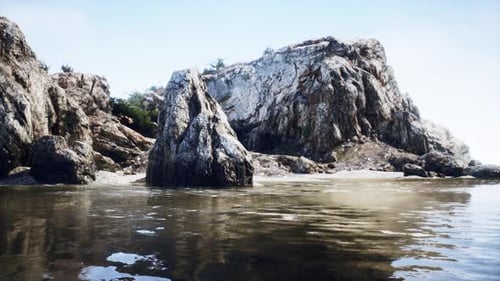 Atlantic Ocean and the Granite Rocks on the Coast