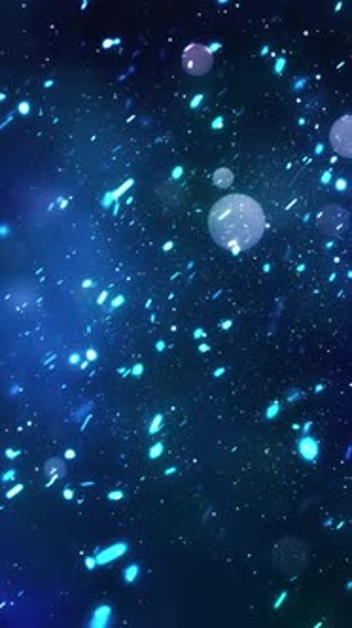 Vertical Abstract Glowing Blue Particles Upward Movement Background