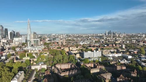 London Skyline Static Rotating Aerial View
