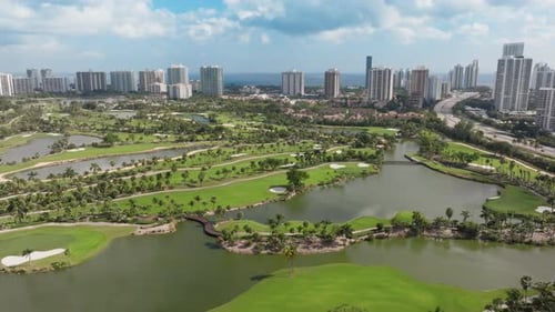 A Breathtaking Aerial View Showcasing Golf Courses Located in Florida USA