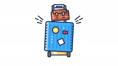 Baggage for traveling looping animation