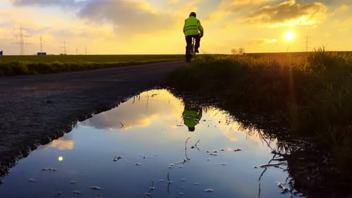 Riding Bike And The Sunset 2