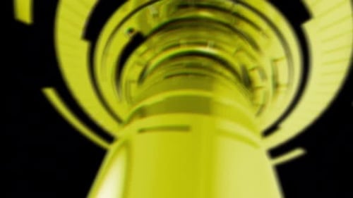 3D Golden Technology Tunnel Reveal