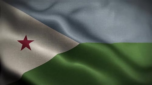Djibouti Flag Waving Seamless Loop Animation