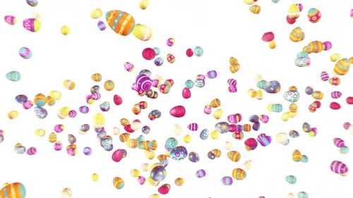 Colorful Decorated Easter Eggs Scattering Celebration Background