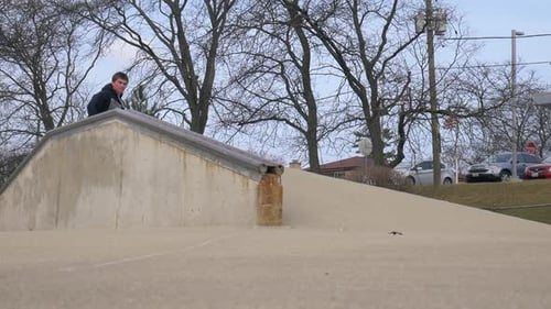 skateboarding at the skatepark on the rail