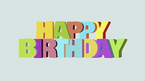 Happy Birthday Text Reveal with Glitch Effect