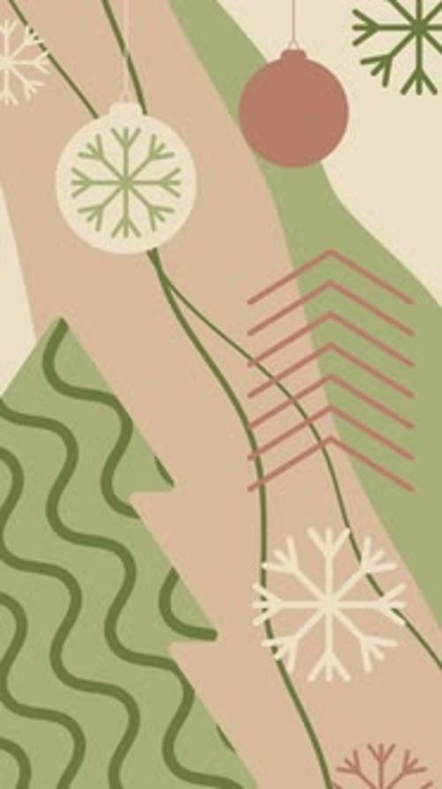 Geometric Christmas background on a seamless loop