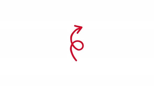 Curved Up Arrow Hand Sketched Doodle Animation (Alpha)