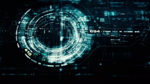 Futuristic HUD Data Interface Displaying Digital Technology