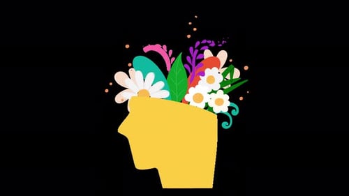 Bienestar mental con flores que crecen con el canal alfa 4k