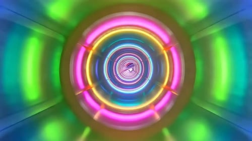 Abstrakter lebendiger Neonlichttunnel-Bewegungshintergrund