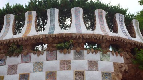 Casa del Guarda, Fairytale-inspired Gatehouse At Park Guell In Barcelona, Catalonia, Spain. - close