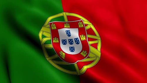 Realistic Portugal Flag Waving Animation Background