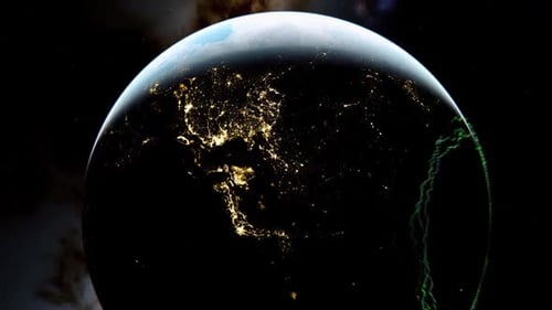 Dynamic Earth Night View Reveals Distant Galaxy and Stars