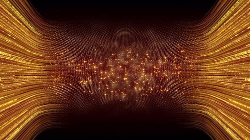 Abstract Golden Particle Lines Flowing Background Loop