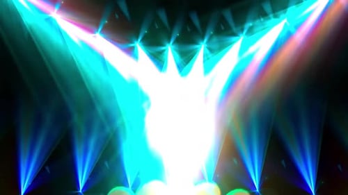 Vibrant Neon Stage Spotlights Background