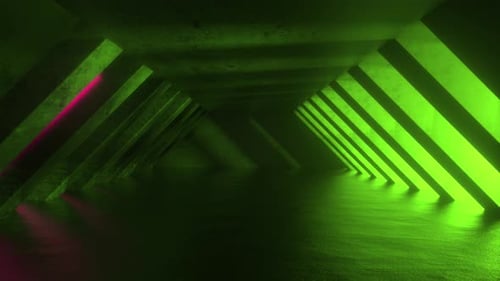 Futuristic Sci Fi Neon Tunnel