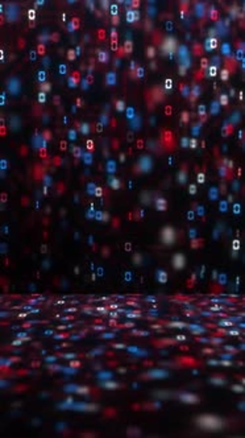 Futuristic Digital Data Stream Falling Looping Background