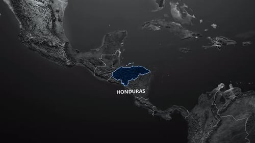 Honduras Landkarte Blaue Farbe 4K