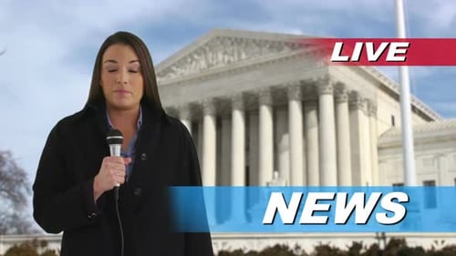 News Reporter Talking in Front of US Supreme Court Adult