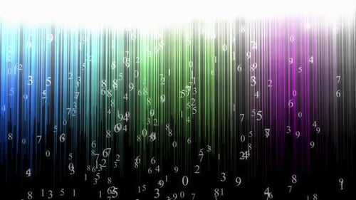 Colorful Abstract Number Cascade Background