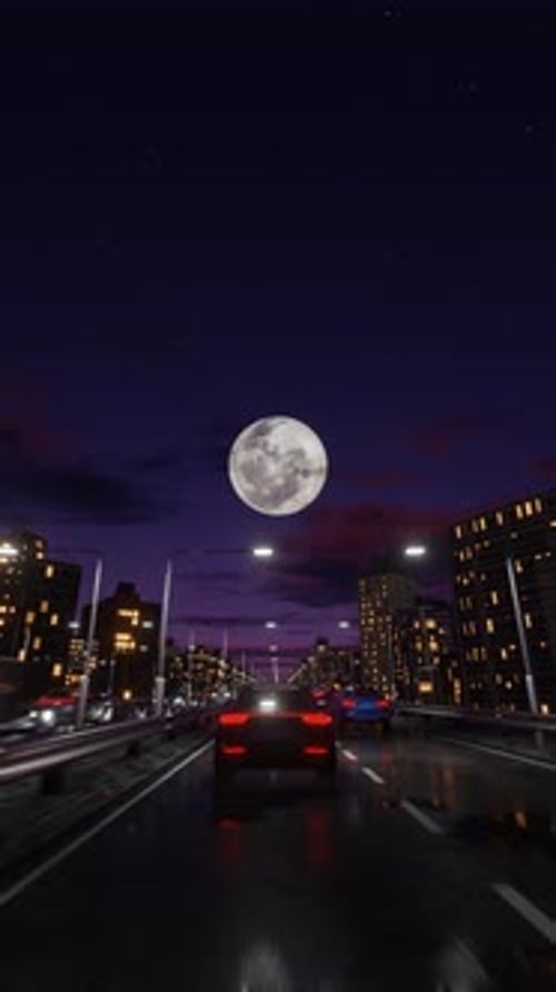 Retrofuturistic Drive in Night City Vertical Video