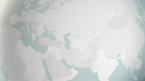 Mapa Mundial da República Tcheca Zoom em tons de branco esférico estilizados 4 K 60 Fps