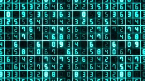 Blue Abstract Digital Numbers Background Loop V3